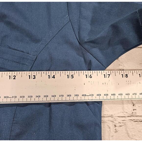 Fundamentals White Swan Scrub Top Short Sleeve V Neck Green WOMENS SIZE XXS - Picture 5 of 9